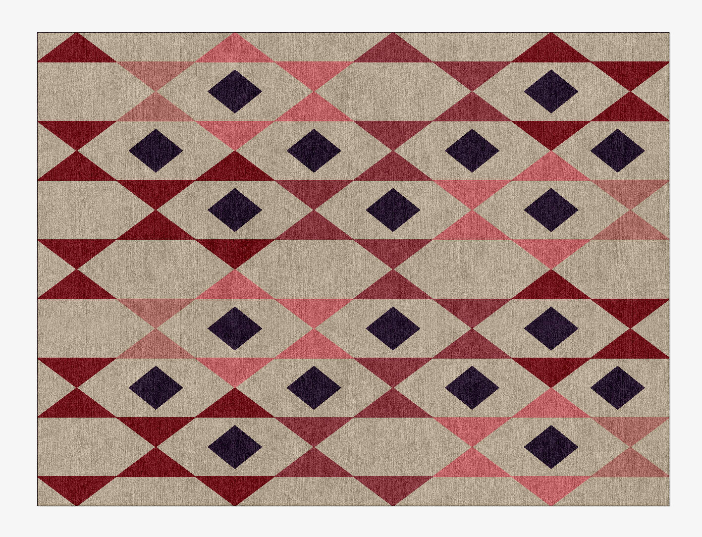Rhombii Geometric Rectangle Hand Knotted Tibetan Wool Custom Rug by Rug Artisan