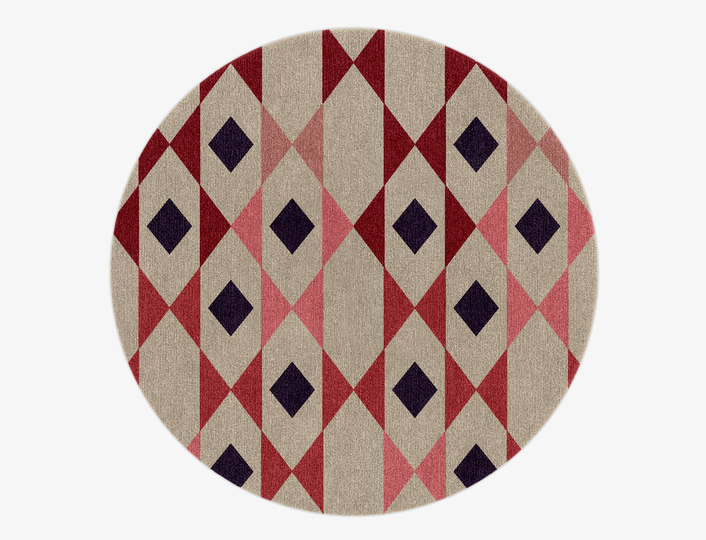 Rhombii Geometric Round Hand Knotted Tibetan Wool Custom Rug by Rug Artisan
