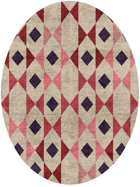 Rhombii Geometric Oval Hand Tufted Bamboo Silk Custom Rug by Rug Artisan