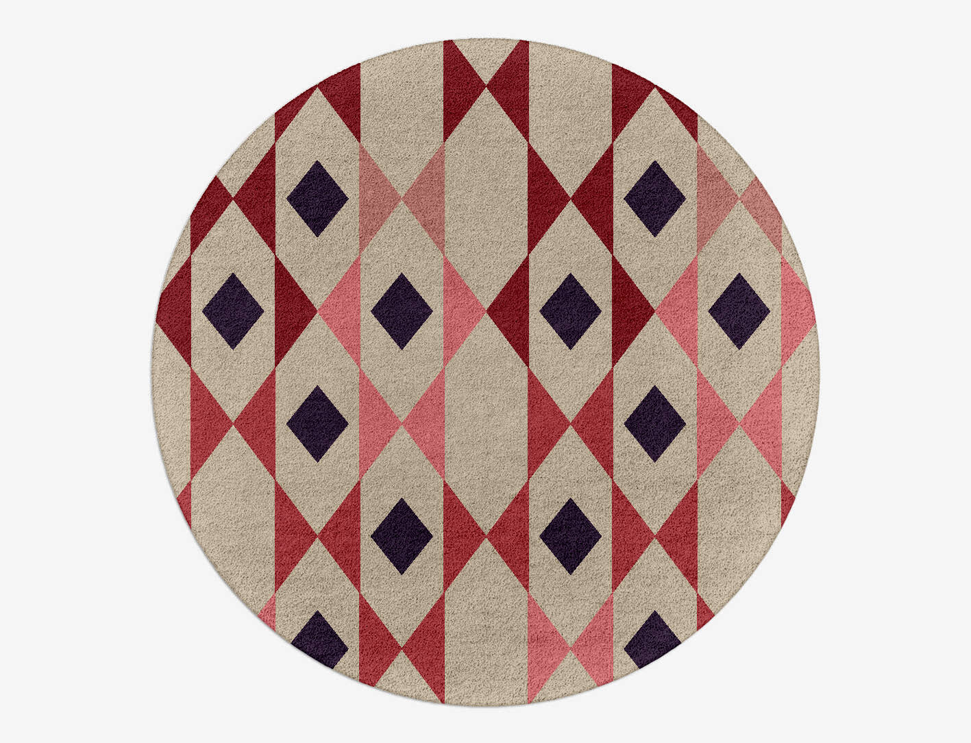 Rhombii Geometric Round Hand Tufted Pure Wool Custom Rug by Rug Artisan