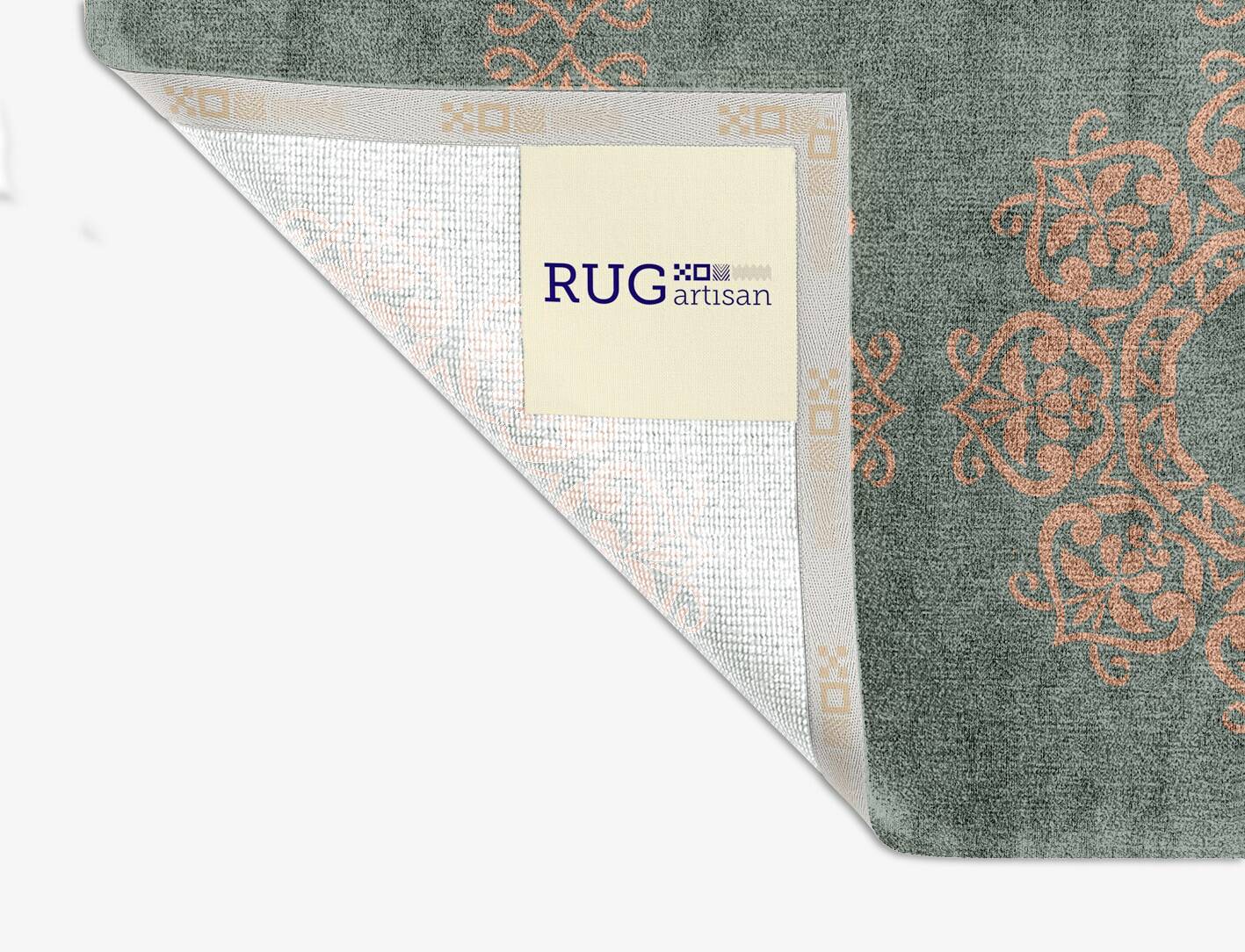 Rhythm Blue Royal Square Hand Knotted Bamboo Silk Custom Rug by Rug Artisan