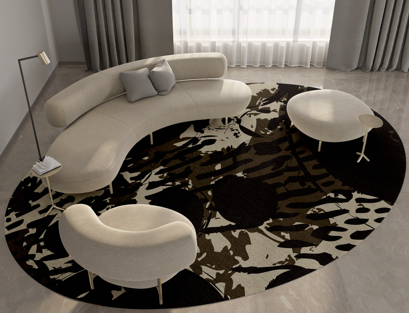 Rian Abstract Oval Hand Tufted Pure Wool Custom Rug by Rug Artisan