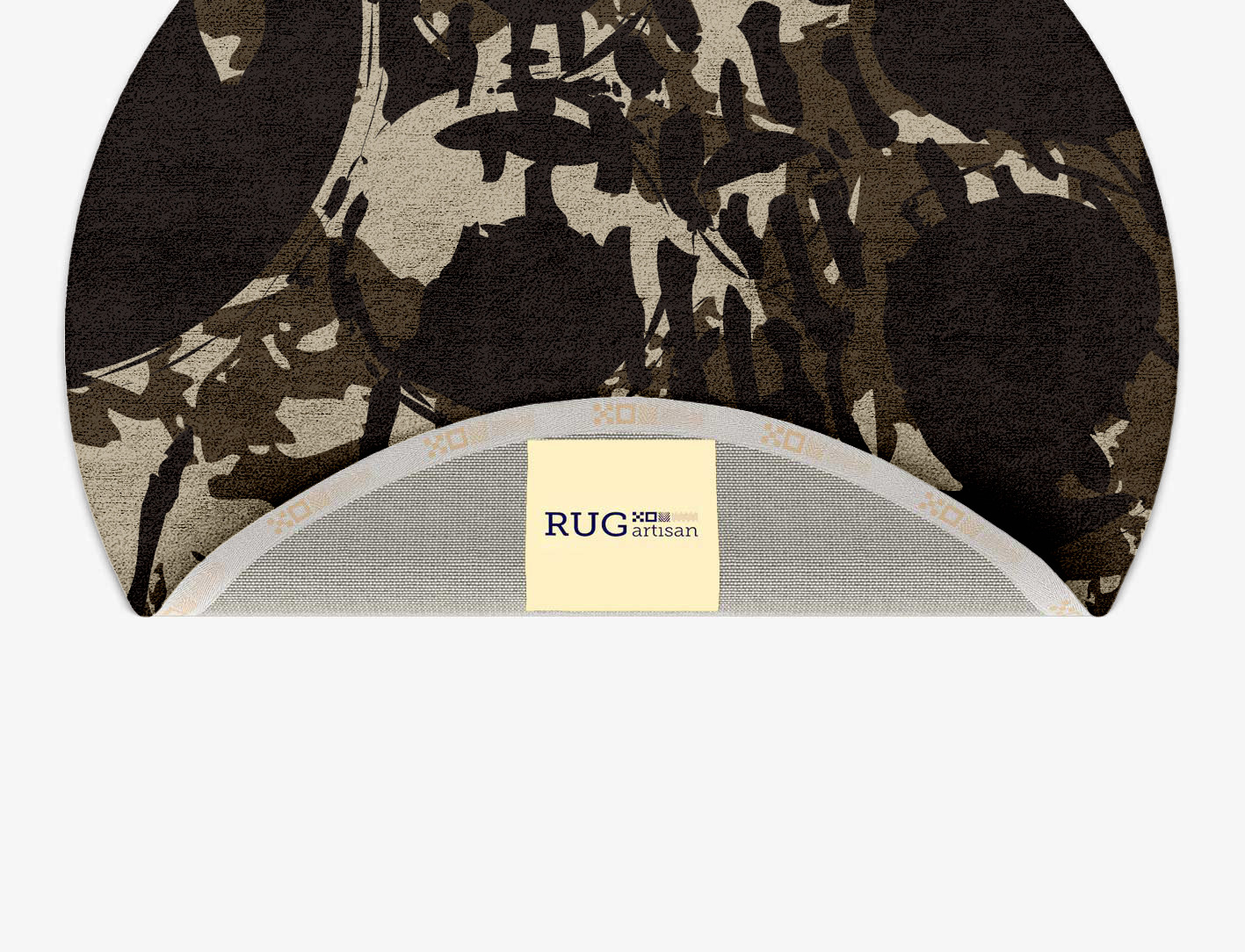 Rian Abstract Round Hand Tufted Bamboo Silk Custom Rug by Rug Artisan