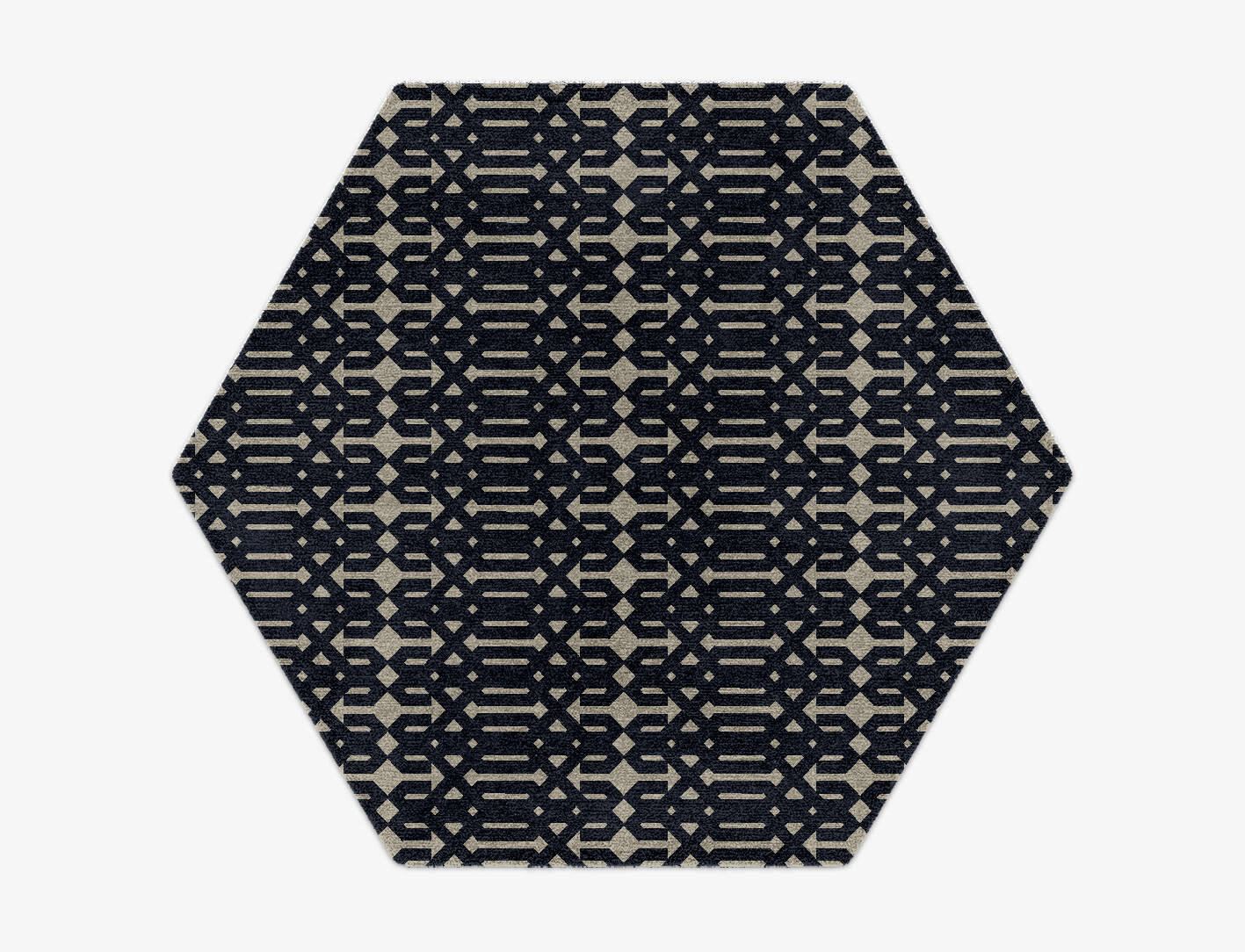 Ribbing Geometric Hexagon Hand Knotted Tibetan Wool Custom Rug by Rug Artisan