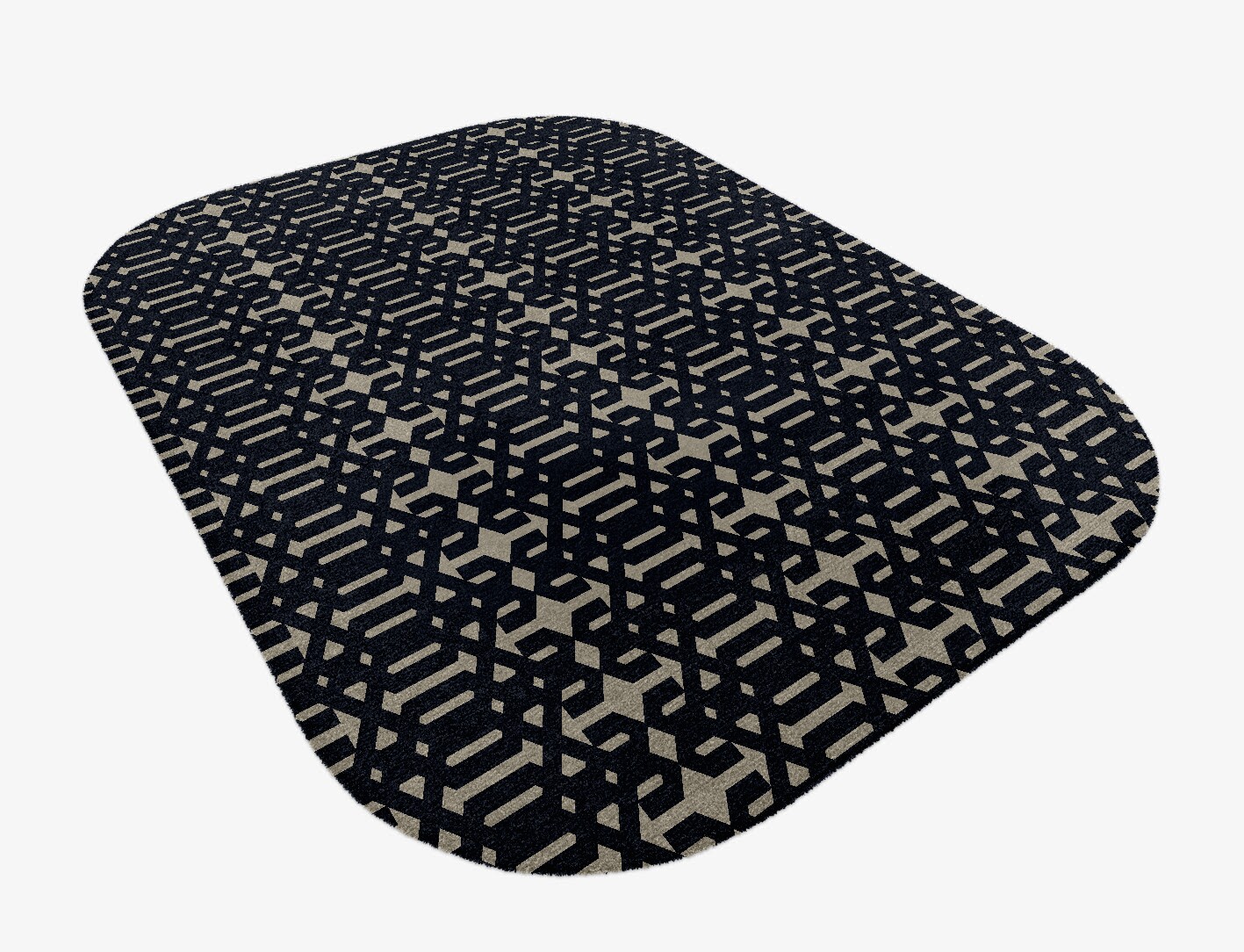 Ribbing Geometric Oblong Hand Knotted Tibetan Wool Custom Rug by Rug Artisan