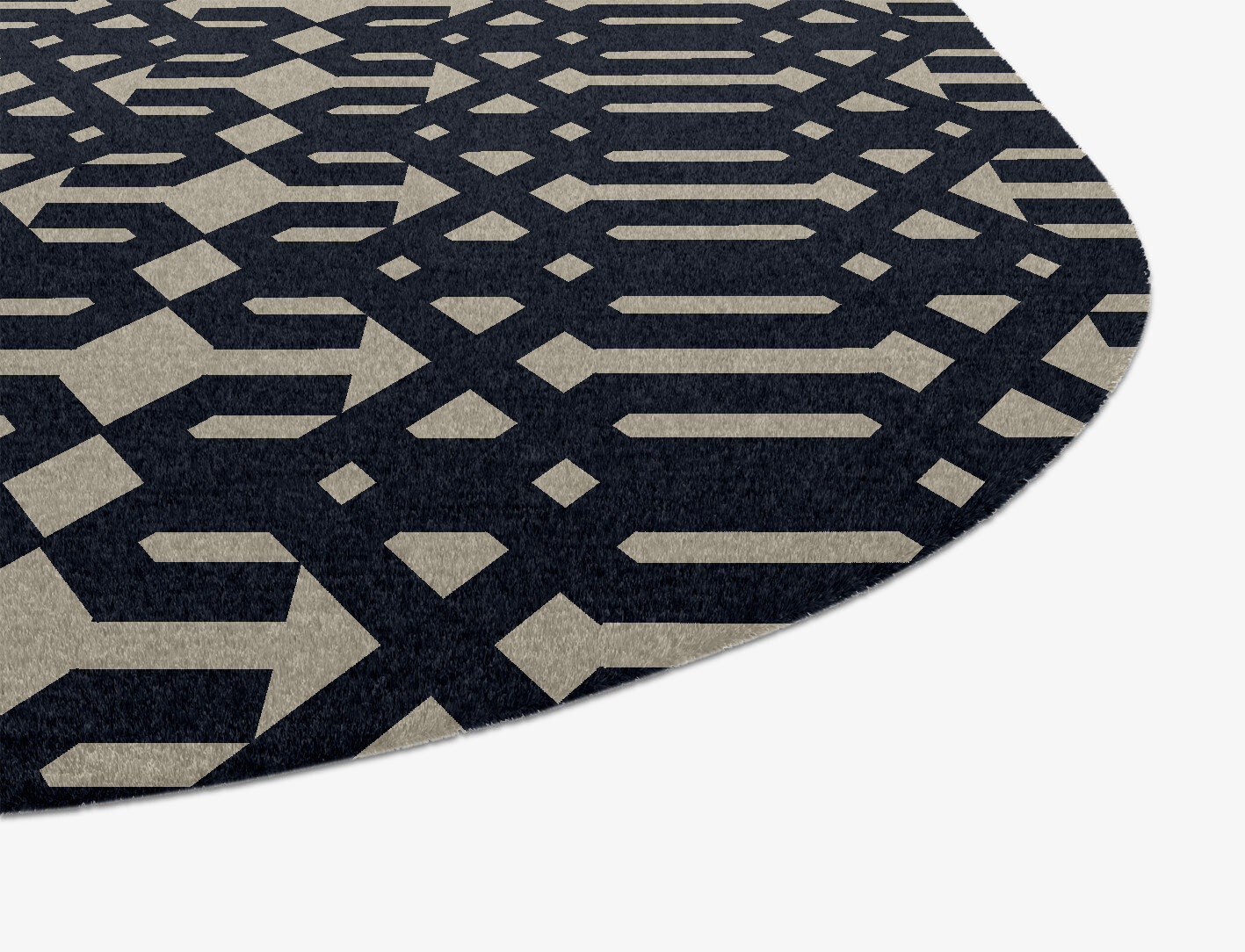 Ribbing Geometric Oblong Hand Knotted Tibetan Wool Custom Rug by Rug Artisan