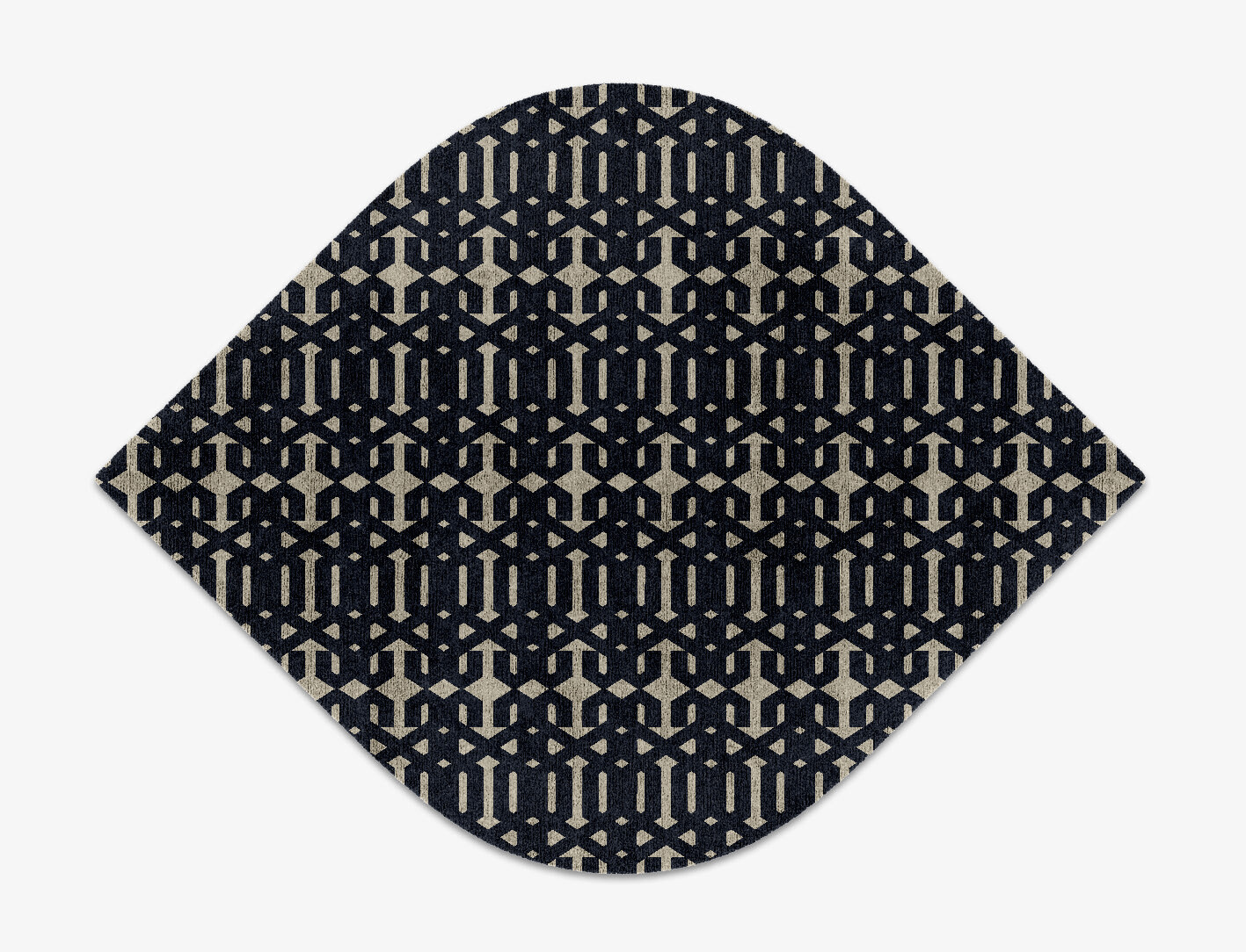 Ribbing Geometric Ogee Hand Knotted Bamboo Silk Custom Rug by Rug Artisan