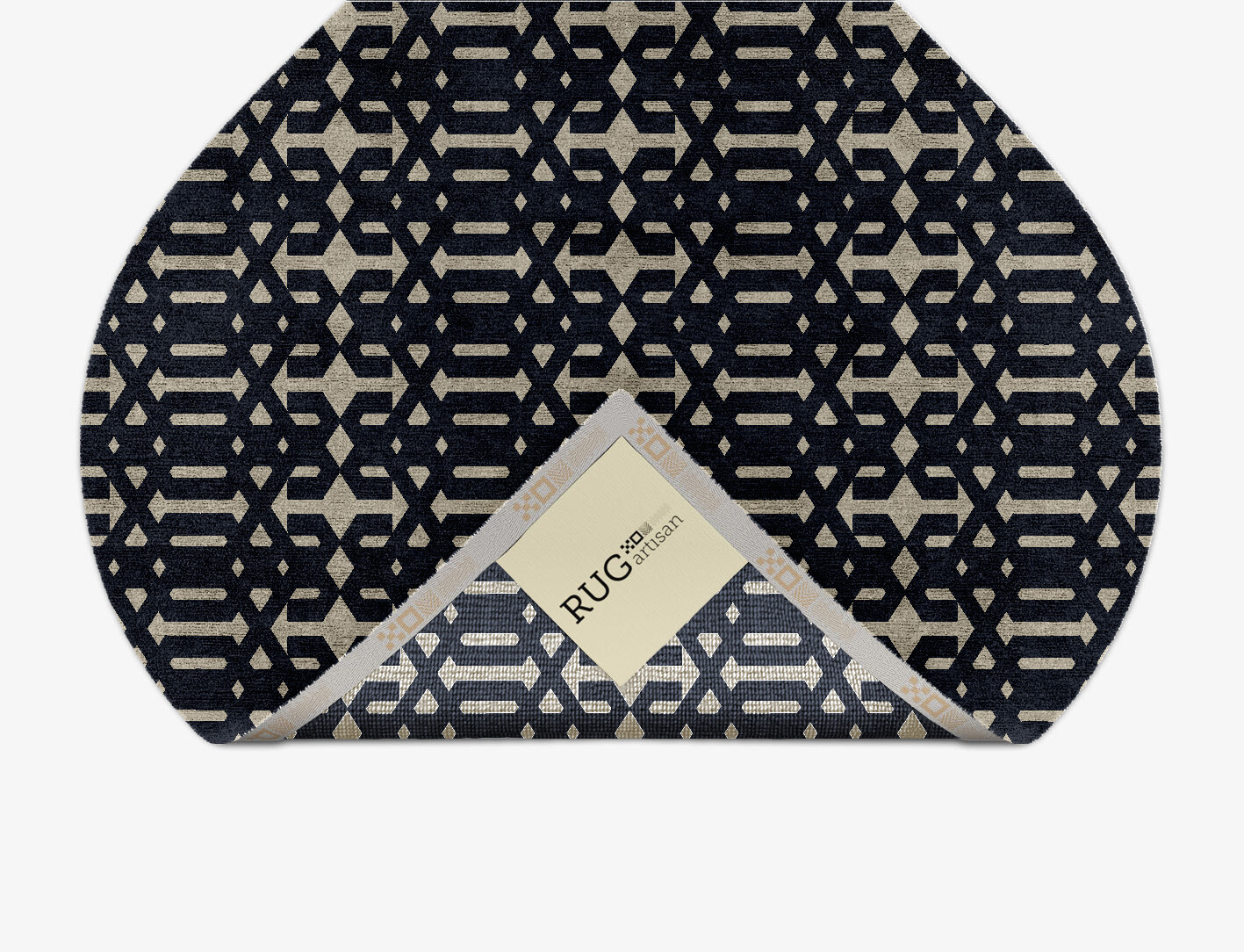 Ribbing Geometric Ogee Hand Knotted Bamboo Silk Custom Rug by Rug Artisan