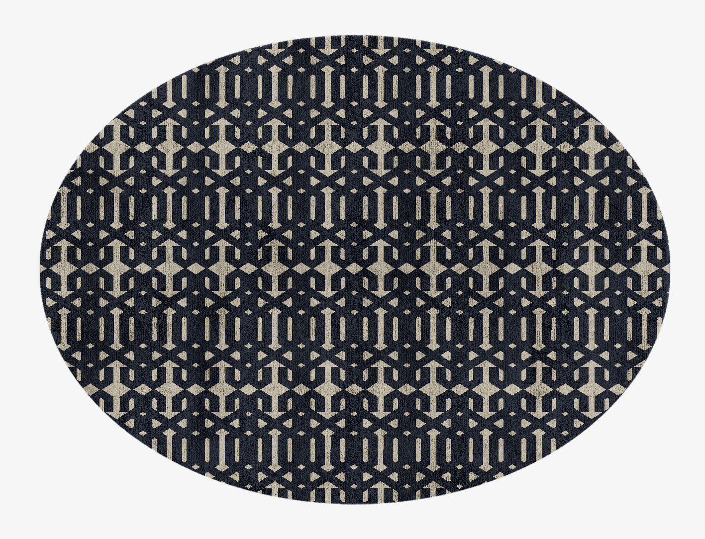 Ribbing Geometric Oval Hand Knotted Bamboo Silk Custom Rug by Rug Artisan