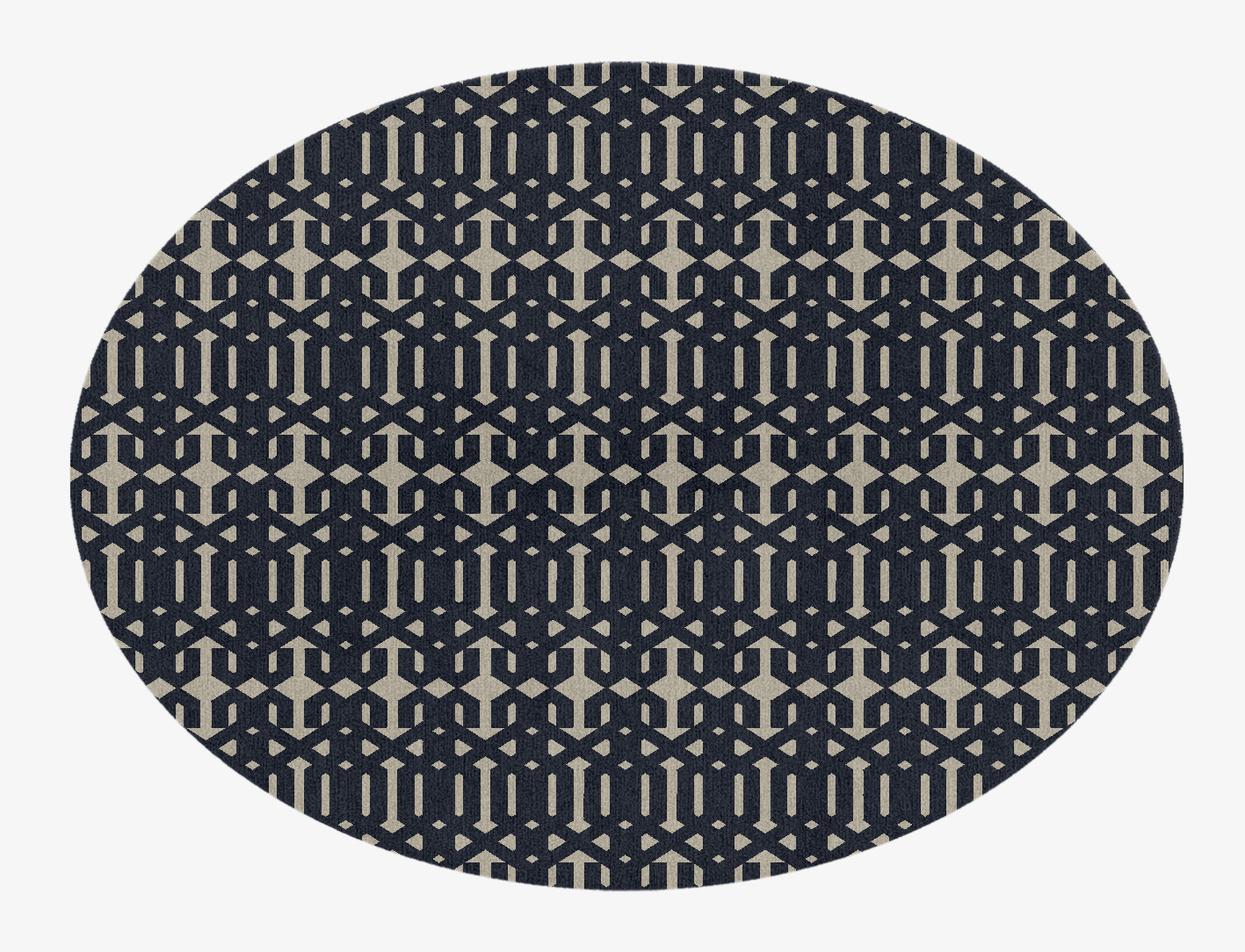 Ribbing Geometric Oval Hand Knotted Tibetan Wool Custom Rug by Rug Artisan