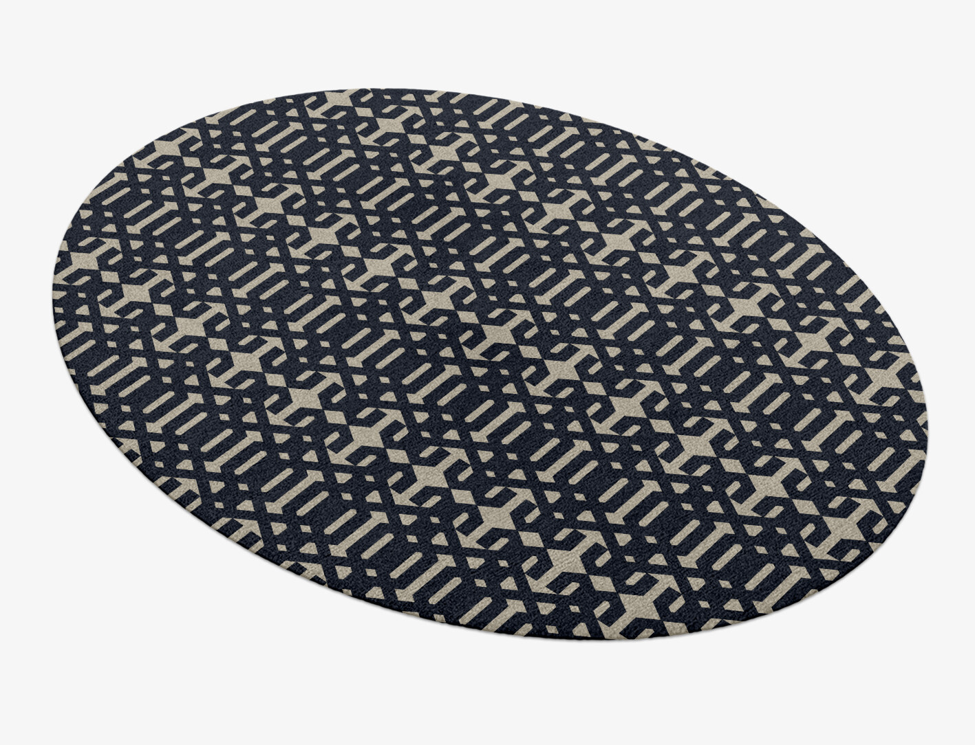 Ribbing Geometric Oval Hand Knotted Tibetan Wool Custom Rug by Rug Artisan