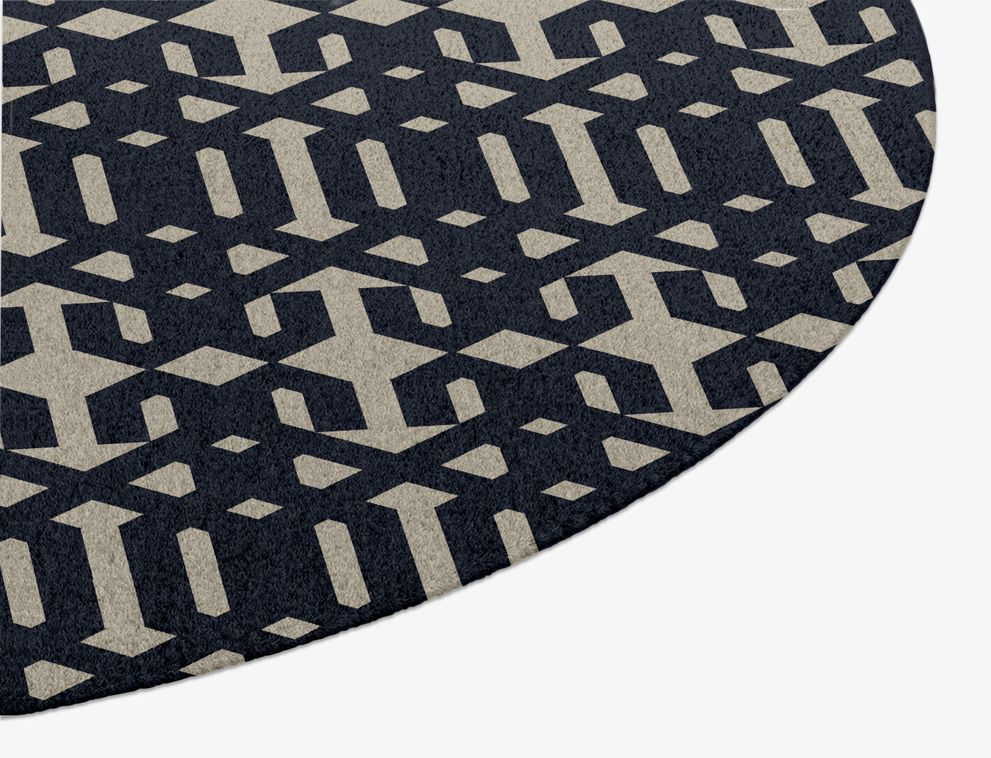 Ribbing Geometric Oval Hand Knotted Tibetan Wool Custom Rug by Rug Artisan