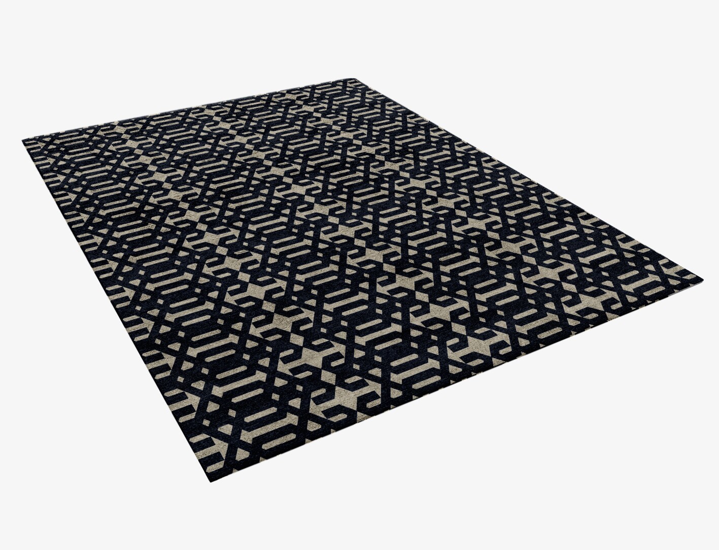 Ribbing Geometric Rectangle Hand Knotted Bamboo Silk Custom Rug by Rug Artisan