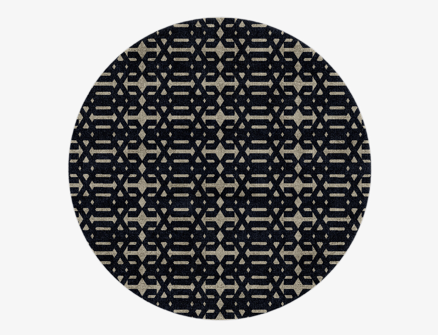 Ribbing Geometric Round Hand Knotted Bamboo Silk Custom Rug by Rug Artisan