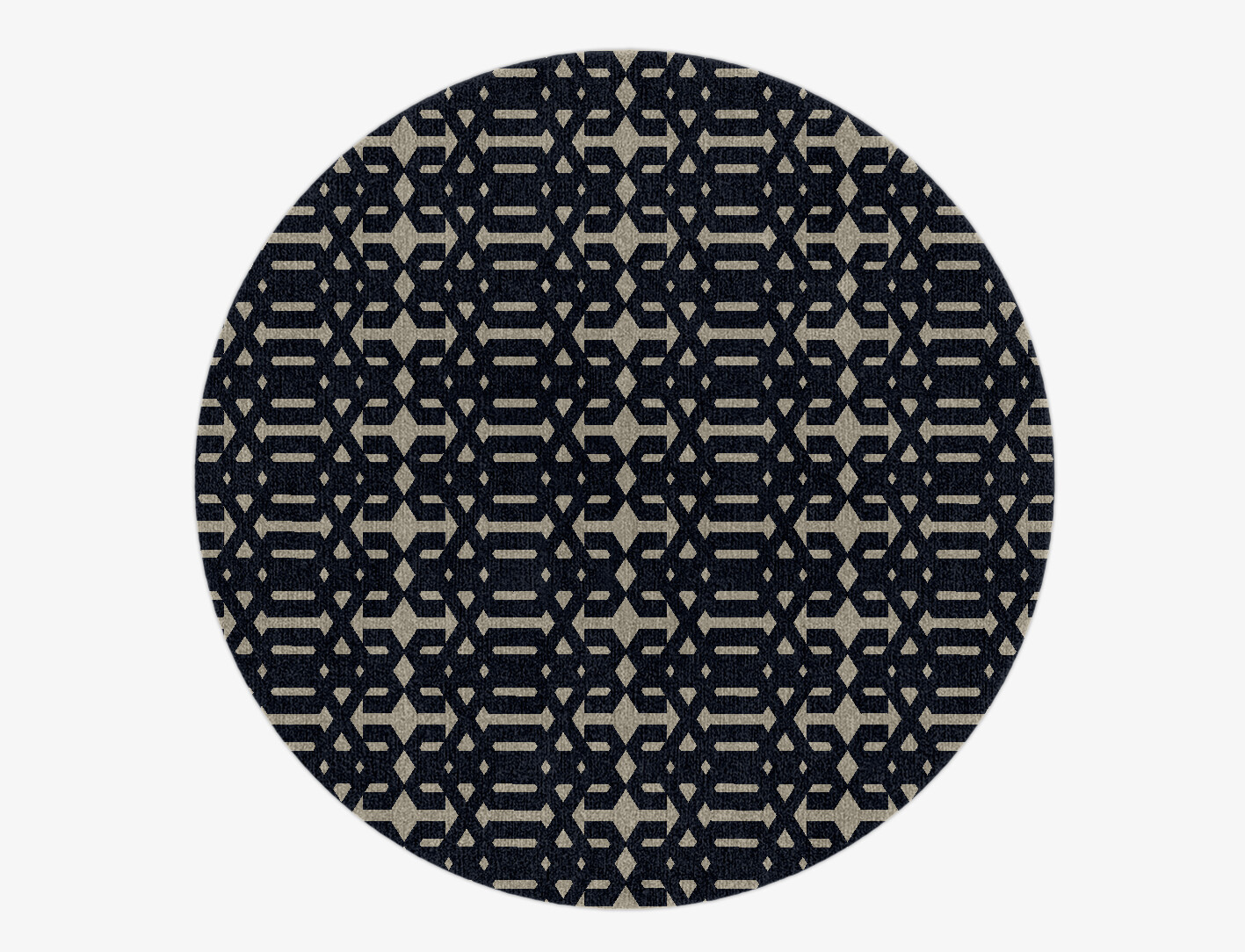 Ribbing Geometric Round Hand Knotted Tibetan Wool Custom Rug by Rug Artisan