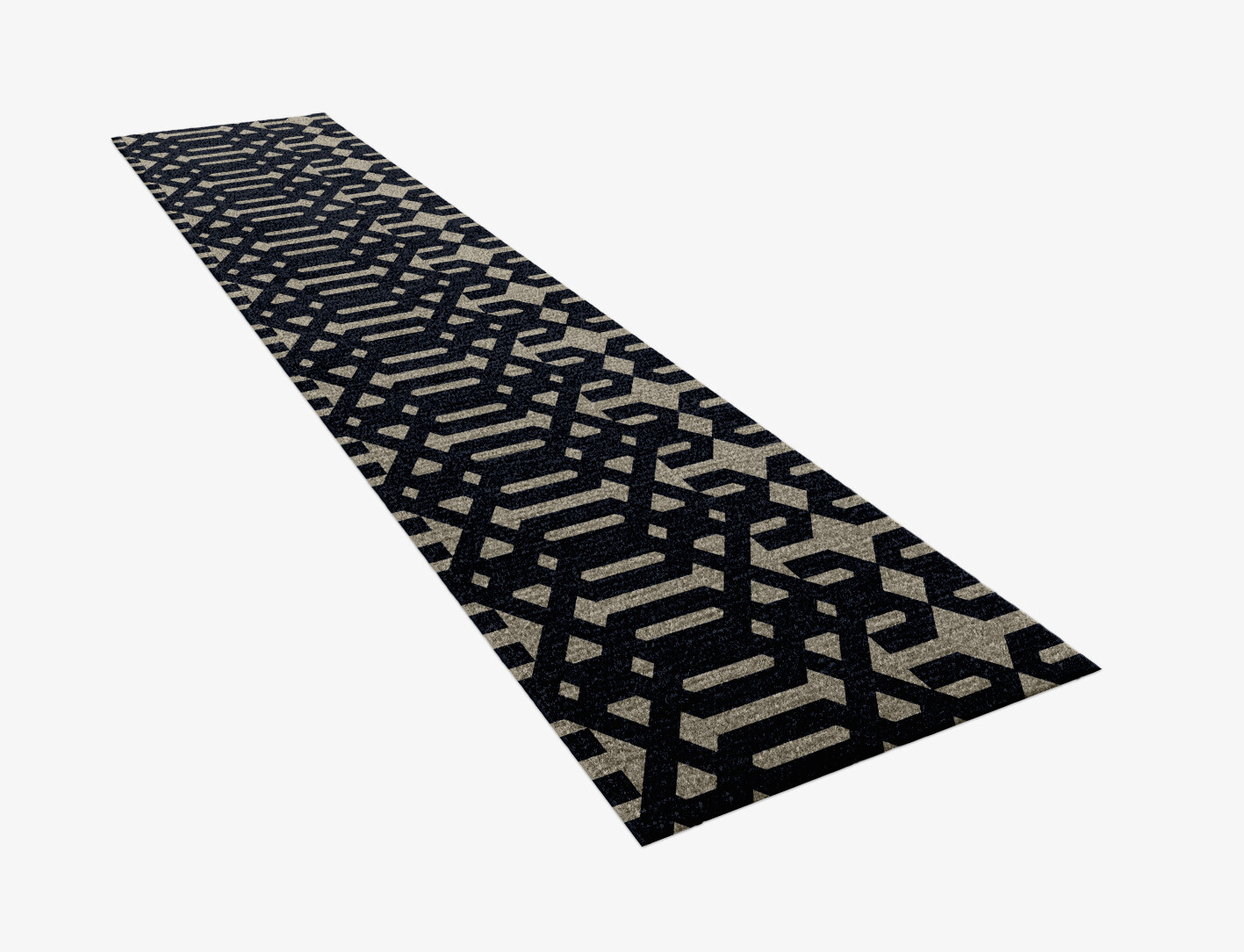 Ribbing Geometric Runner Hand Knotted Tibetan Wool Custom Rug by Rug Artisan