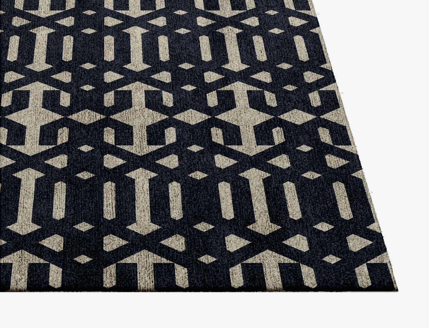 Ribbing Geometric Square Hand Knotted Bamboo Silk Custom Rug by Rug Artisan