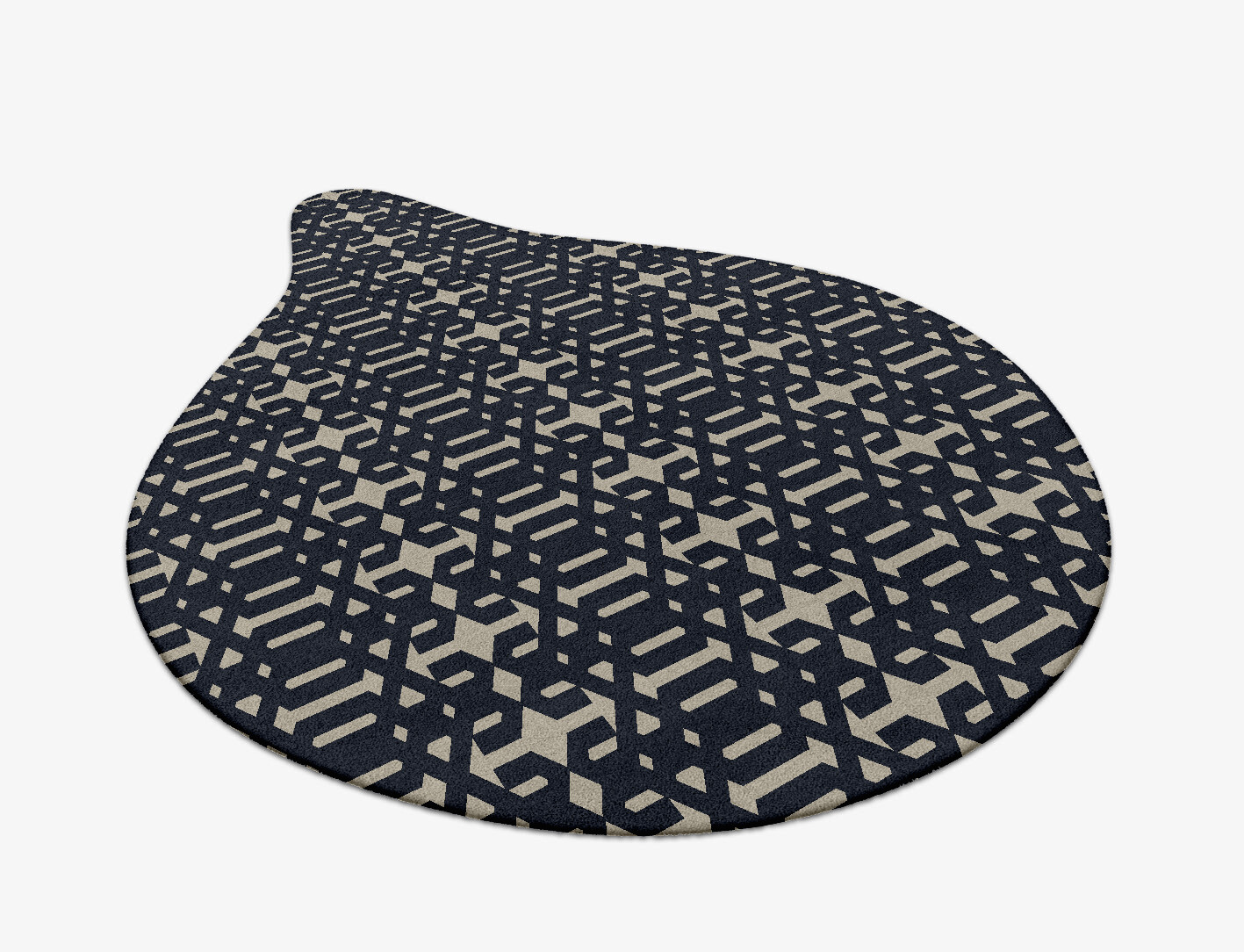 Ribbing Geometric Drop Hand Tufted Pure Wool Custom Rug by Rug Artisan