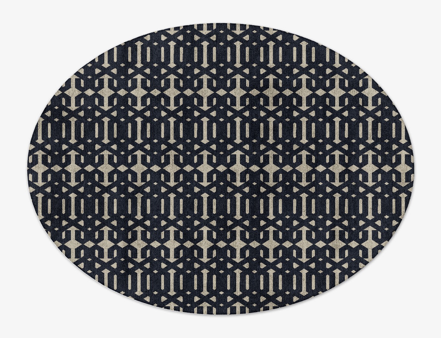 Ribbing Geometric Oval Hand Tufted Bamboo Silk Custom Rug by Rug Artisan