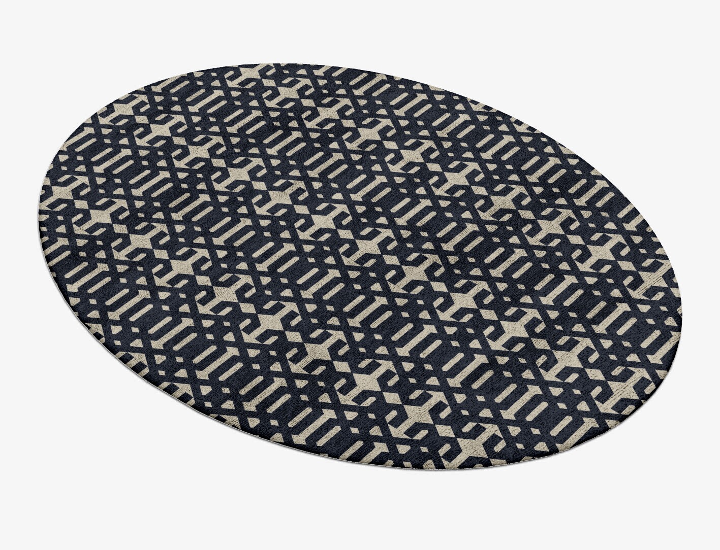 Ribbing Geometric Oval Hand Tufted Bamboo Silk Custom Rug by Rug Artisan