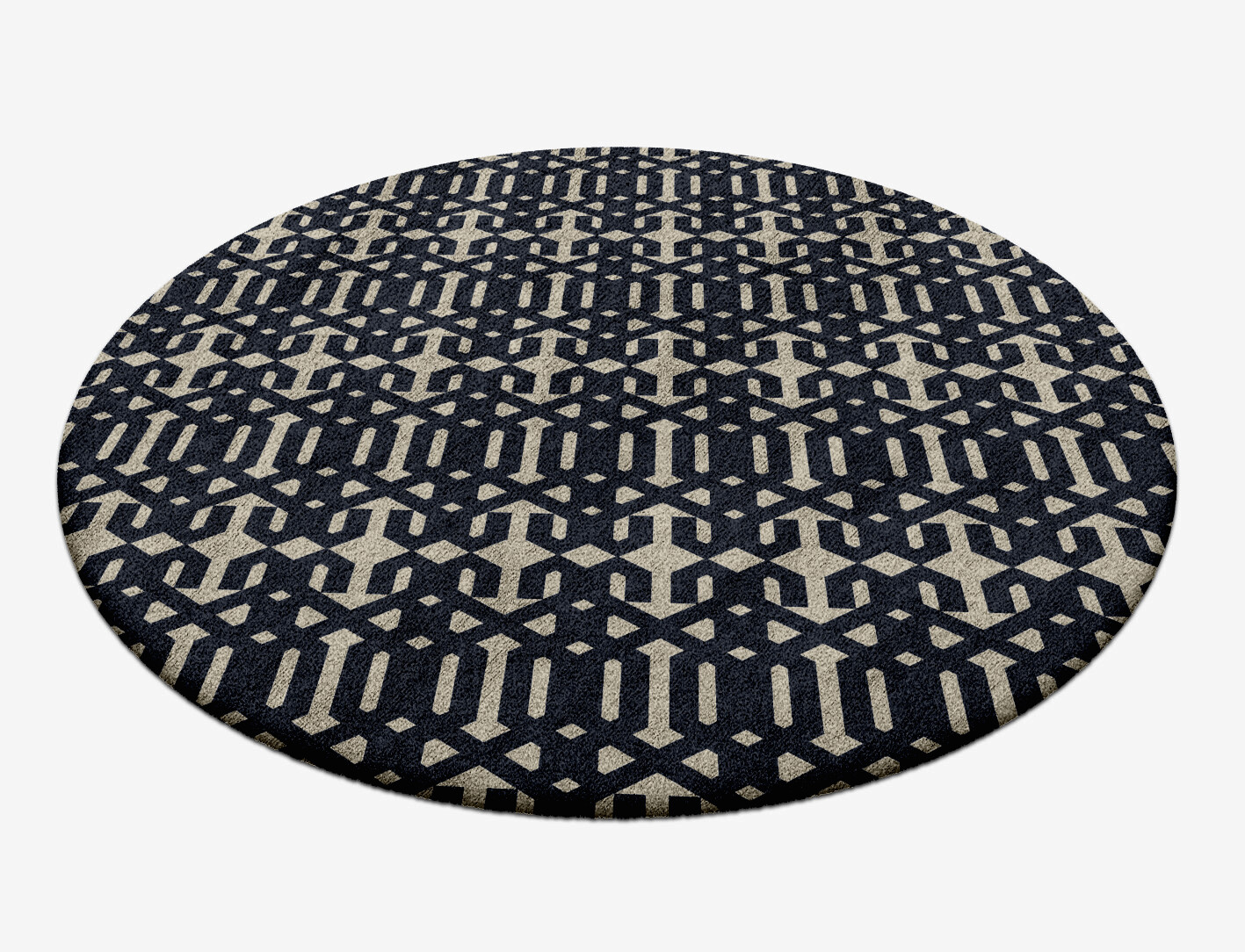Ribbing Geometric Round Hand Tufted Bamboo Silk Custom Rug by Rug Artisan
