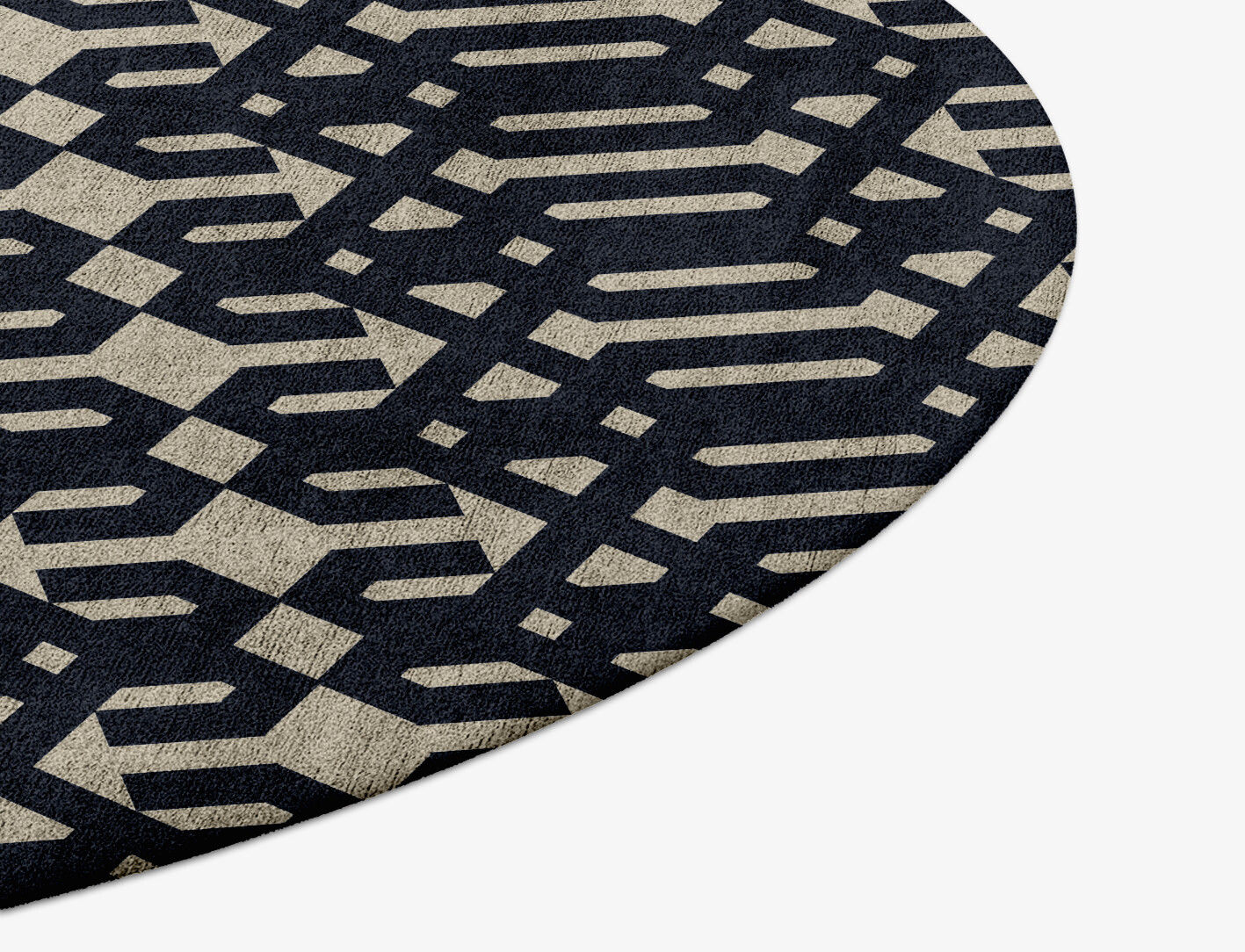 Ribbing Geometric Round Hand Tufted Bamboo Silk Custom Rug by Rug Artisan
