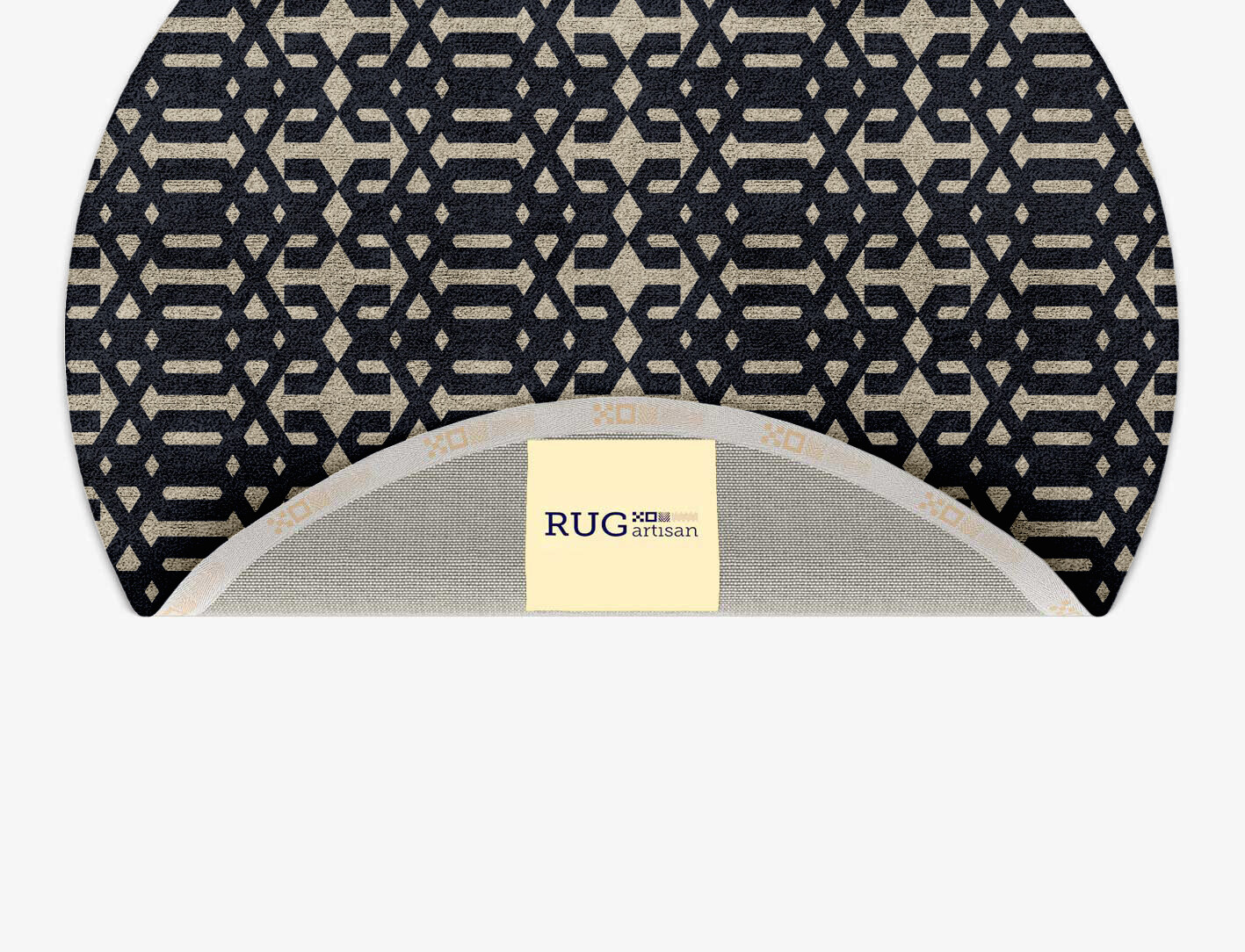 Ribbing Geometric Round Hand Tufted Bamboo Silk Custom Rug by Rug Artisan