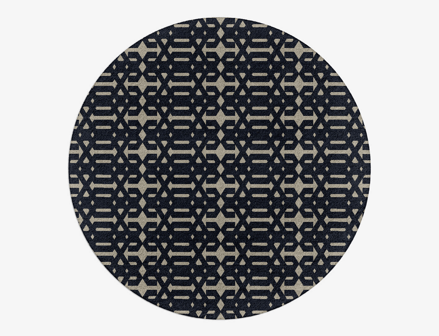 Ribbing Geometric Round Hand Tufted Pure Wool Custom Rug by Rug Artisan