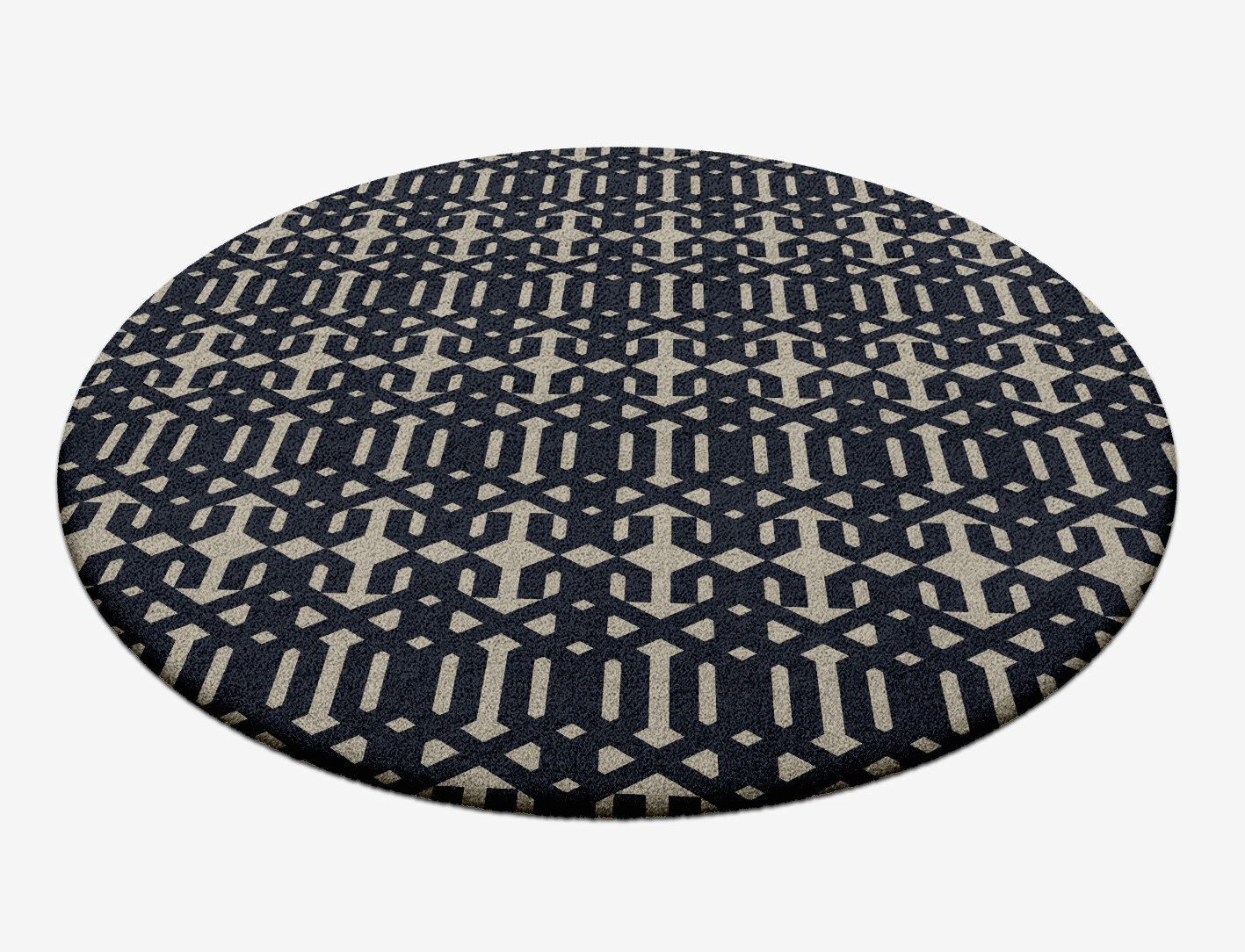 Ribbing Geometric Round Hand Tufted Pure Wool Custom Rug by Rug Artisan