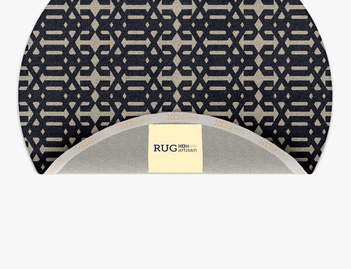 Ribbing Geometric Round Hand Tufted Pure Wool Custom Rug by Rug Artisan
