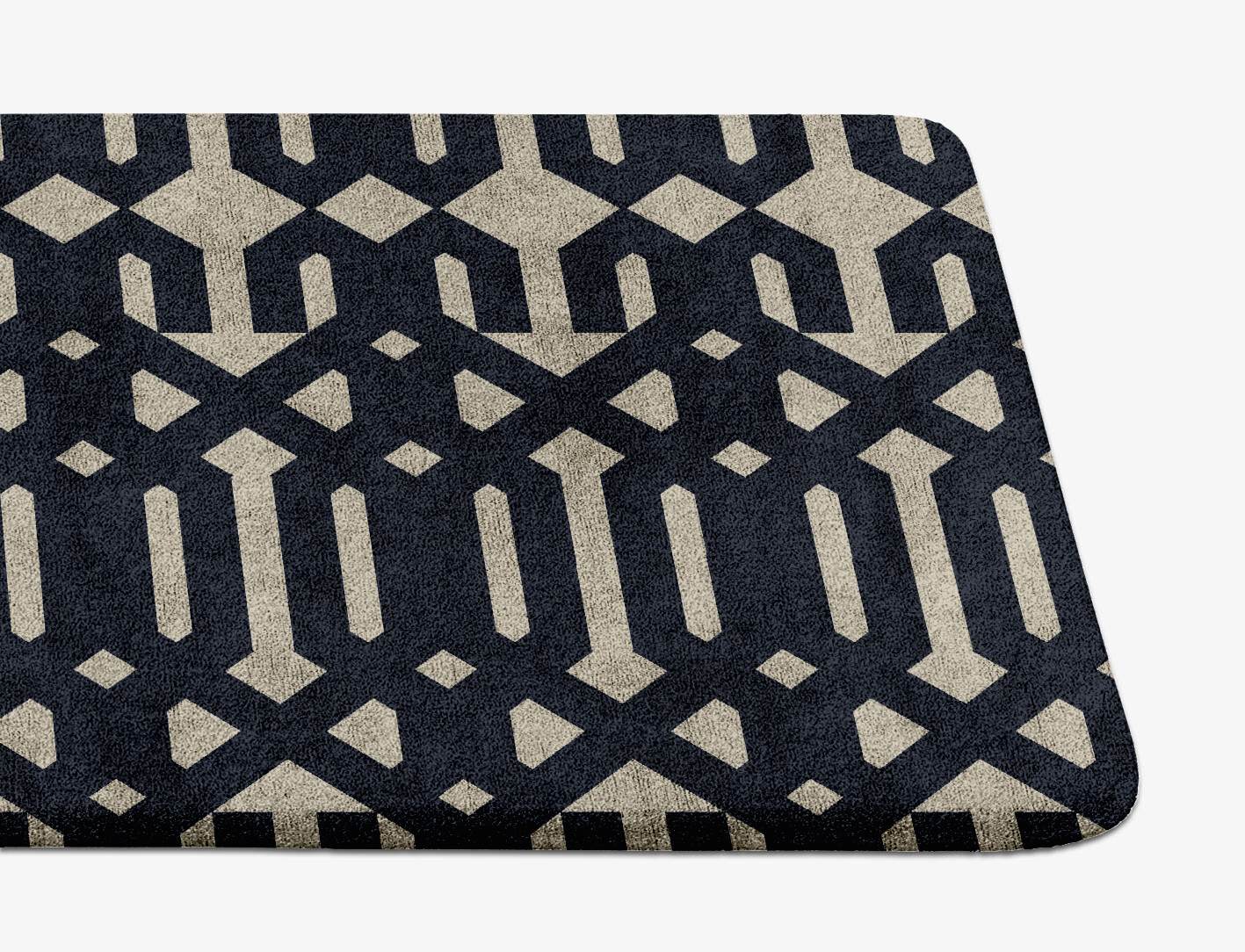 Ribbing Geometric Runner Hand Tufted Bamboo Silk Custom Rug by Rug Artisan