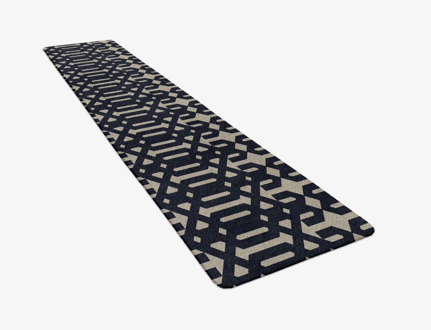 Ribbing Geometric Runner Hand Tufted Pure Wool Custom Rug by Rug Artisan