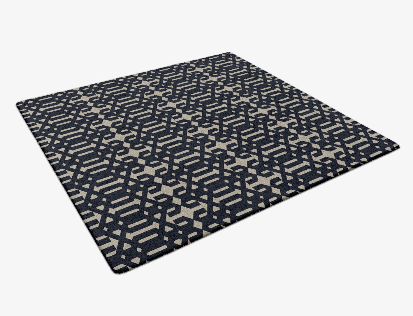 Ribbing Geometric Square Hand Tufted Pure Wool Custom Rug by Rug Artisan