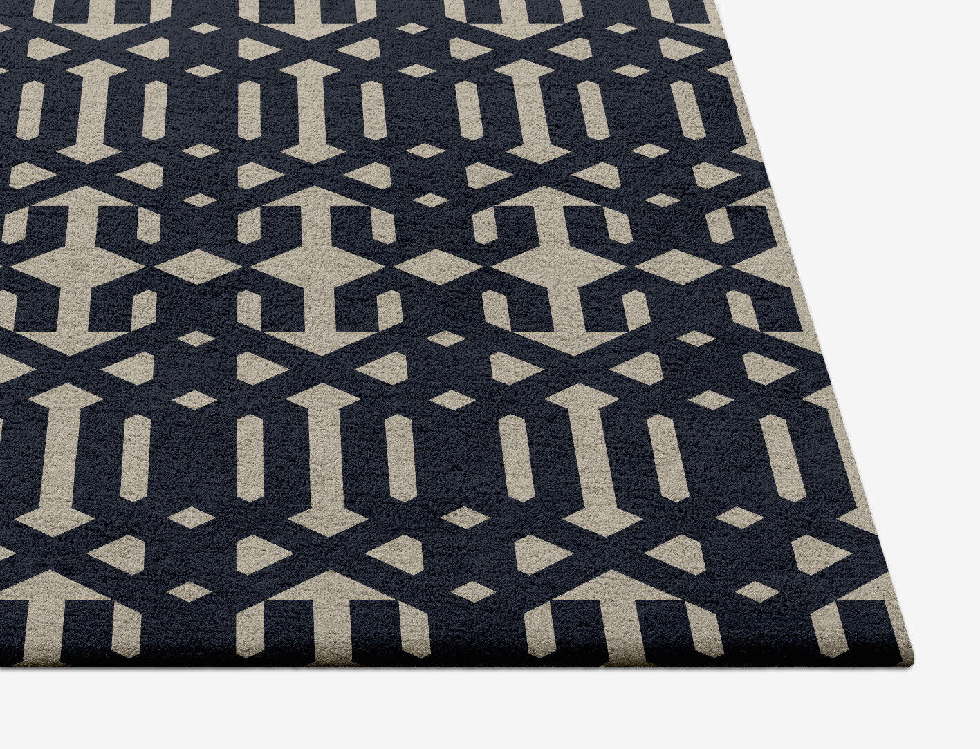 Ribbing Geometric Square Hand Tufted Pure Wool Custom Rug by Rug Artisan