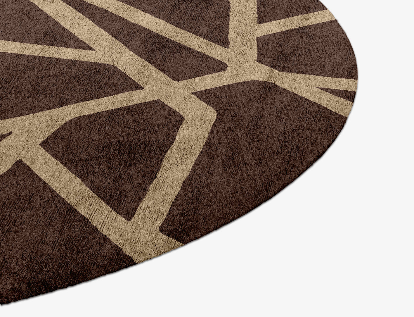 Riddle Minimalist Round Hand Knotted Bamboo Silk Custom Rug by Rug Artisan