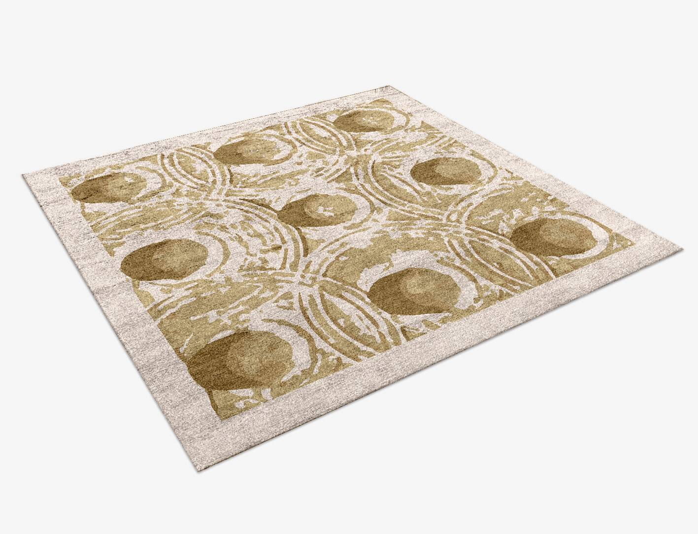 Ridges Origami Square Hand Knotted Bamboo Silk Custom Rug by Rug Artisan