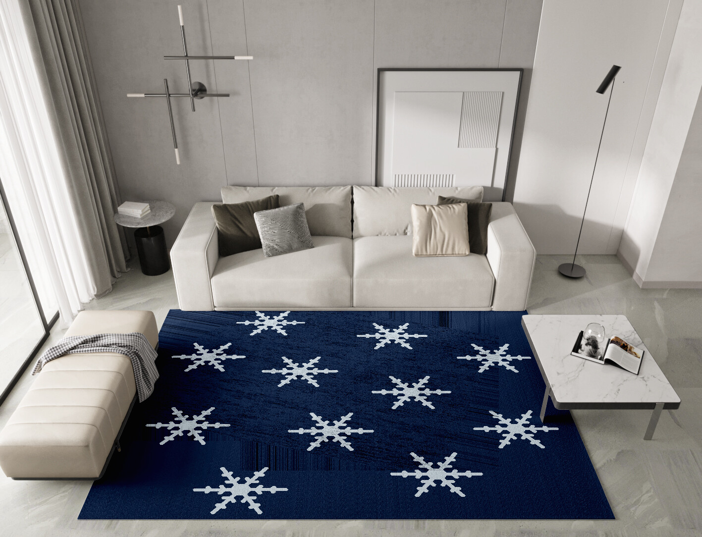 Rimed Geometric Rectangle Hand Knotted Bamboo Silk Custom Rug by Rug Artisan