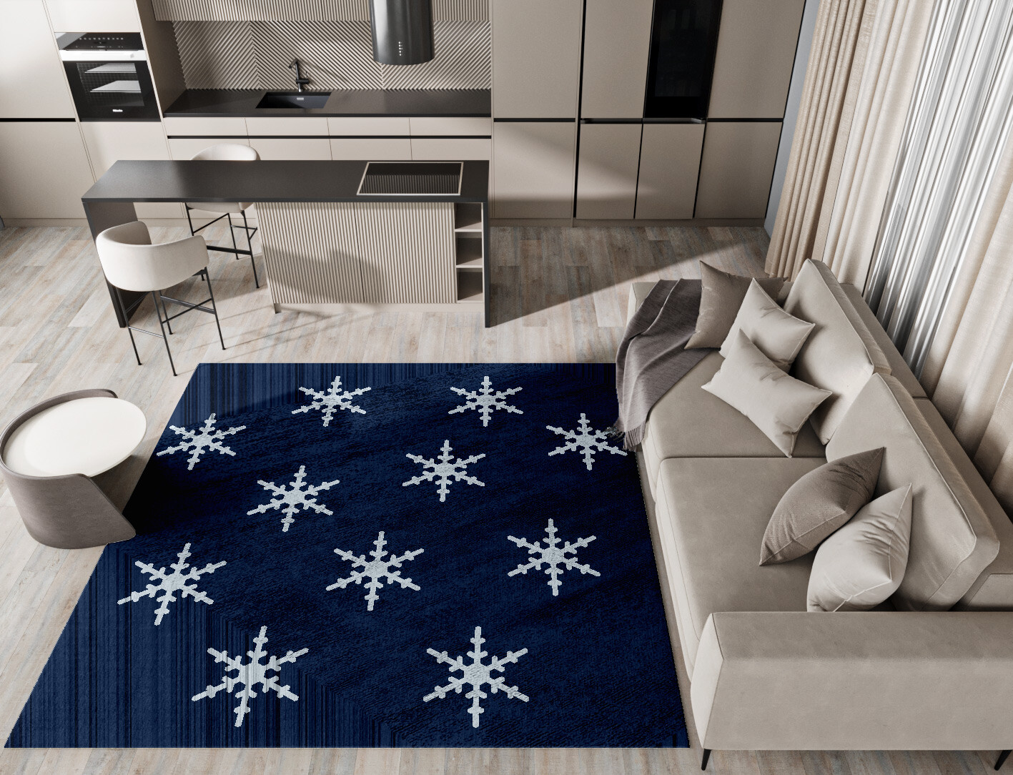 Rimed Geometric Square Hand Tufted Bamboo Silk Custom Rug by Rug Artisan