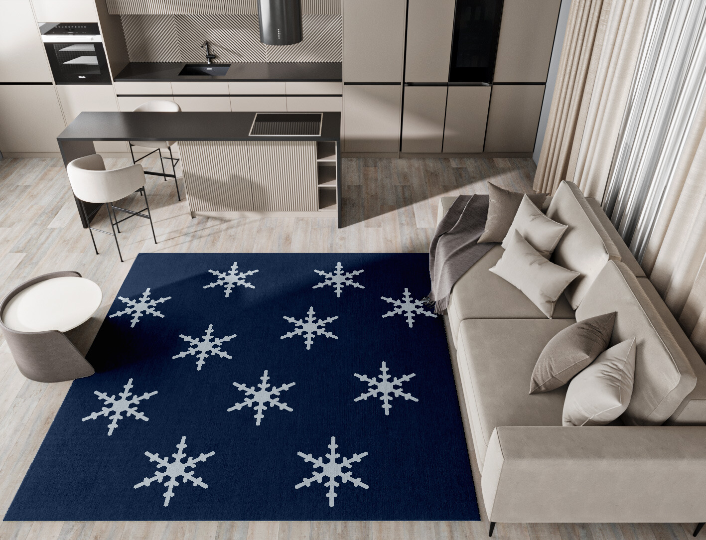 Rimed Geometric Square Hand Tufted Pure Wool Custom Rug by Rug Artisan