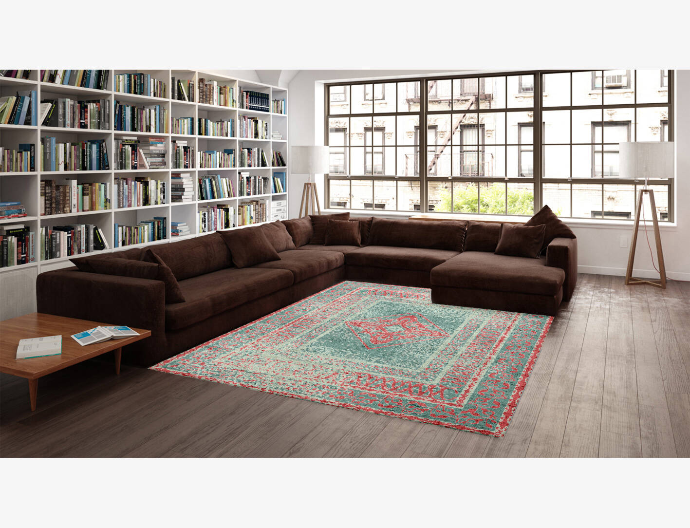 Riqa Vintage Rectangle Hand Knotted Bamboo Silk Custom Rug by Rug Artisan