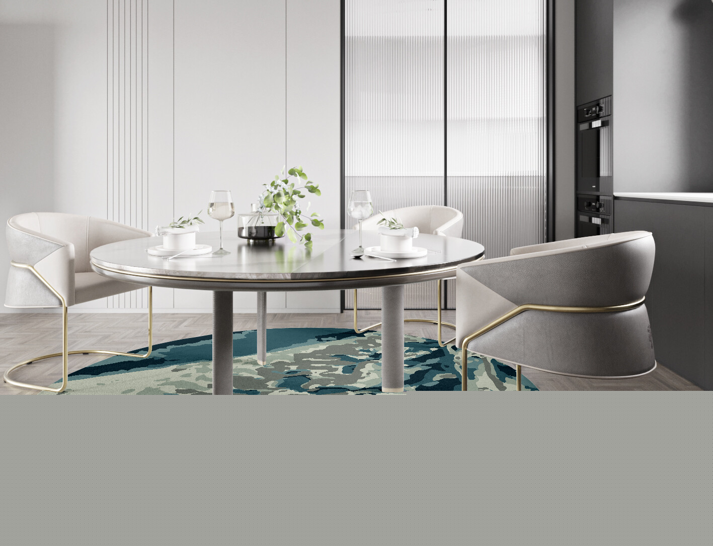 Riverbed Surface Art Round Hand Tufted Pure Wool Custom Rug by Rug Artisan