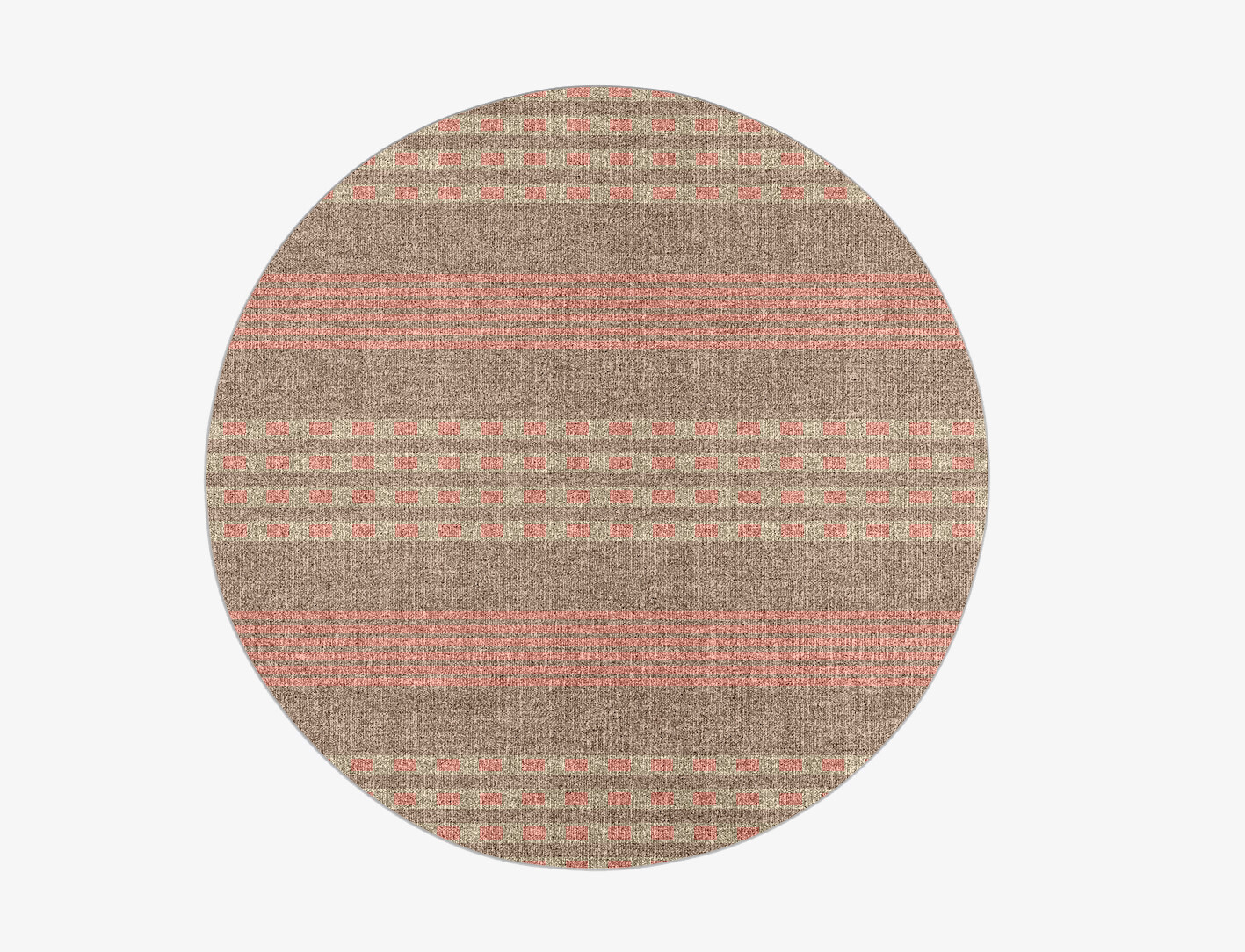 Roadway Geometric Round Flatweave New Zealand Wool Custom Rug by Rug Artisan
