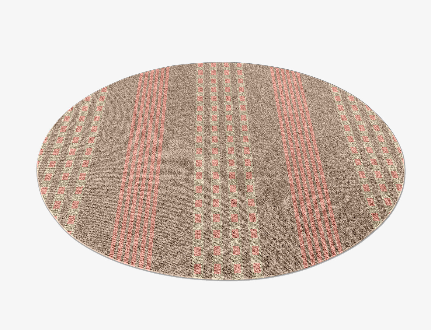 Roadway Geometric Round Flatweave New Zealand Wool Custom Rug by Rug Artisan