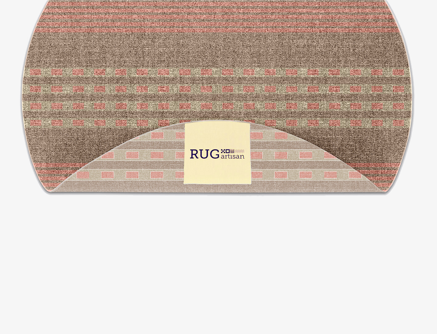 Roadway Geometric Round Flatweave New Zealand Wool Custom Rug by Rug Artisan