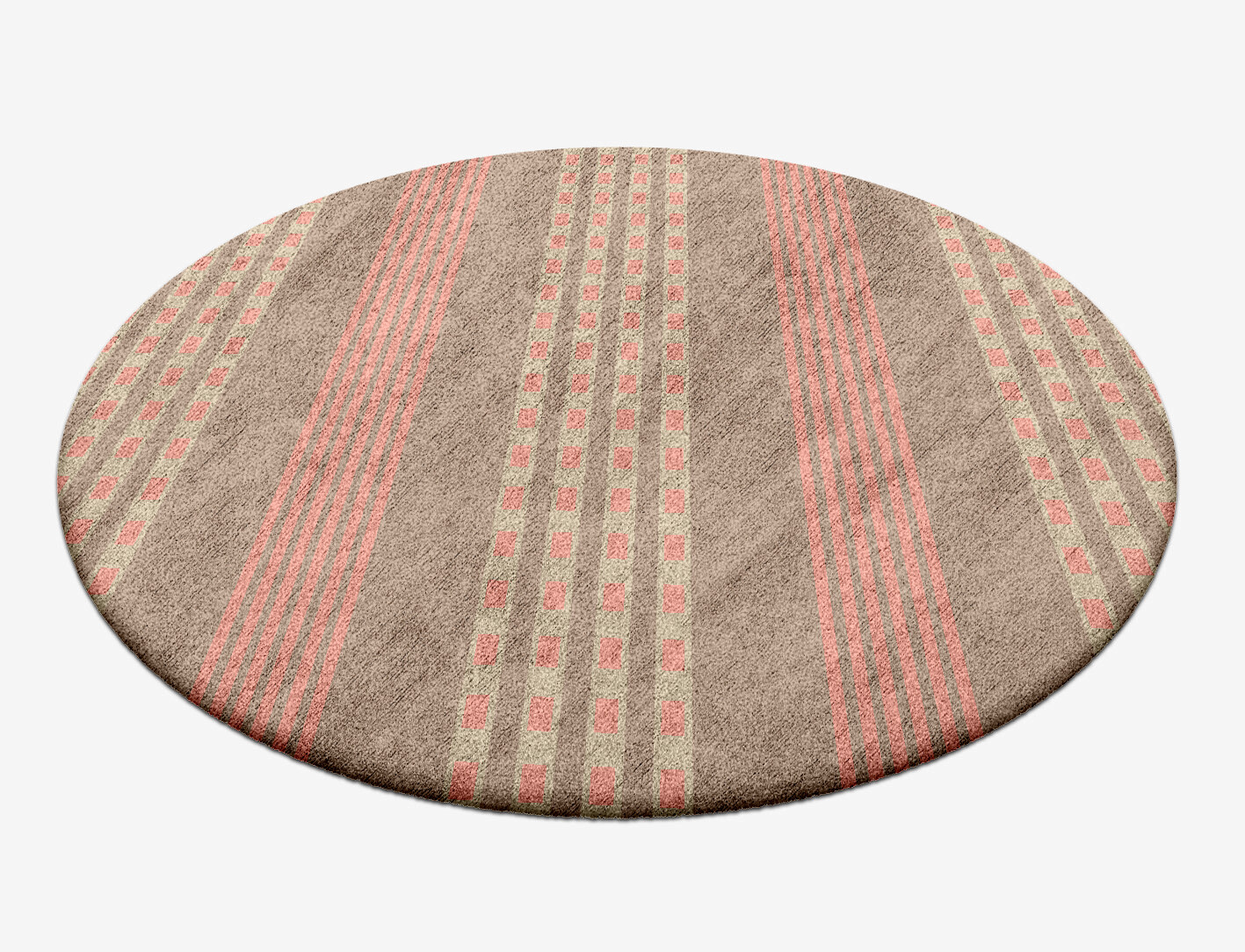 Roadway Geometric Round Hand Tufted Bamboo Silk Custom Rug by Rug Artisan