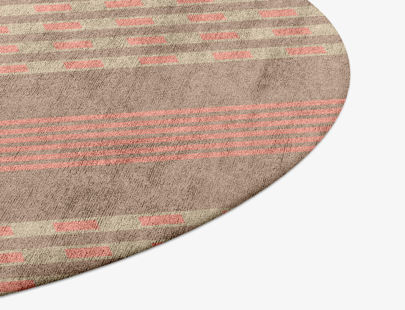 Roadway Geometric Round Hand Tufted Bamboo Silk Custom Rug by Rug Artisan
