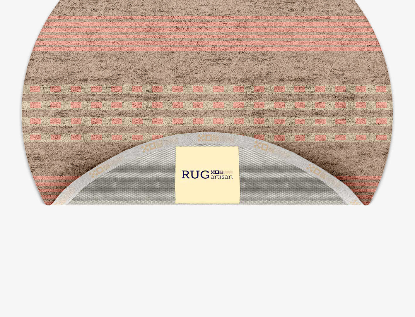Roadway Geometric Round Hand Tufted Bamboo Silk Custom Rug by Rug Artisan