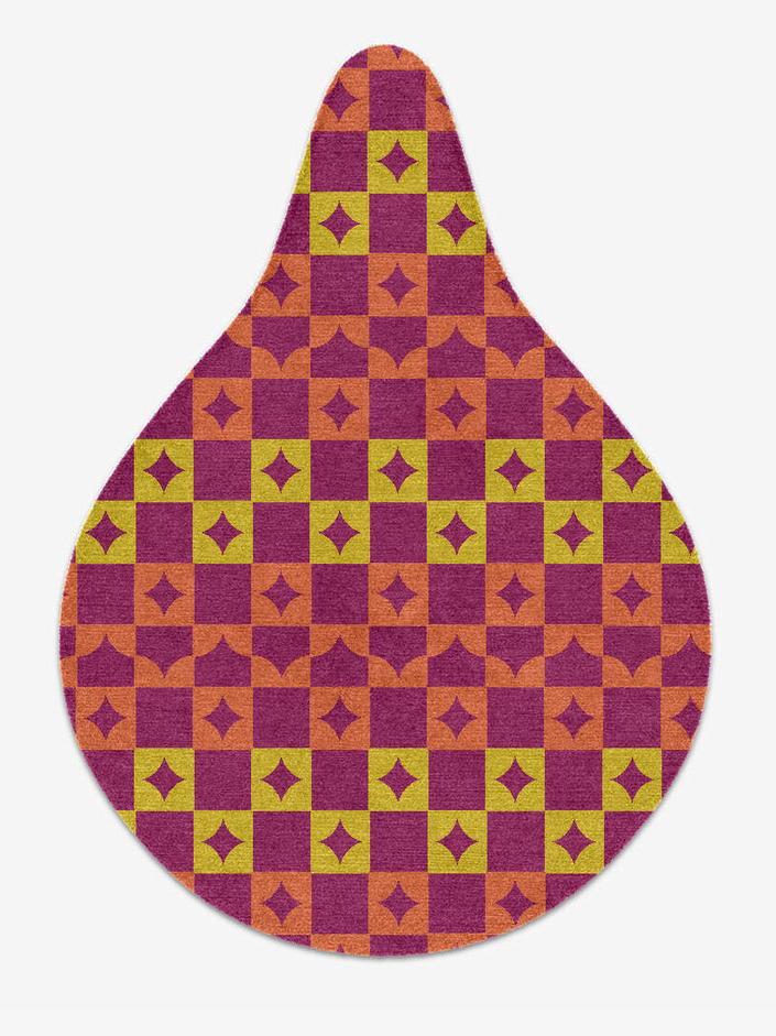 Robin Geometric Drop Hand Knotted Tibetan Wool Custom Rug by Rug Artisan