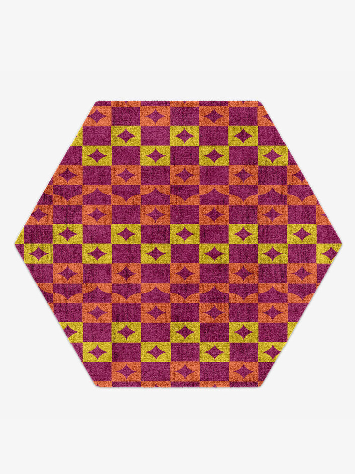 Robin Geometric Hexagon Hand Knotted Bamboo Silk Custom Rug by Rug Artisan
