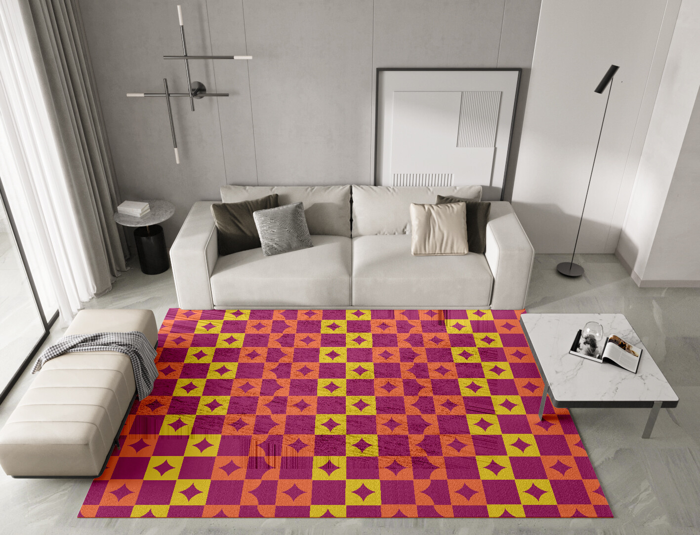 Robin Geometric Rectangle Hand Knotted Bamboo Silk Custom Rug by Rug Artisan